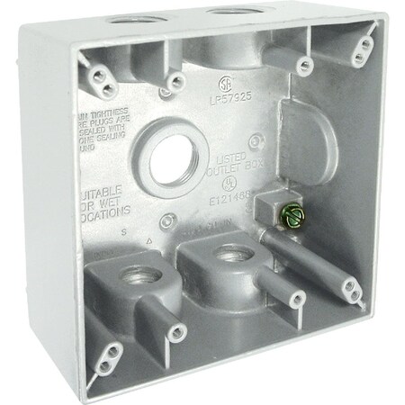 Bell Electrical Box, 31 cu in, Outlet Box Type, 2 Gangs, Aluminum 5337-1